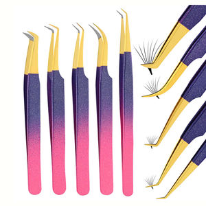 Meilleures pinces à épiler antistatiques en acier inoxydable japonais J2 pour extensions de cils, pointes en fibre, logo personnalisé, outils de beauté en gros - Product Image 1