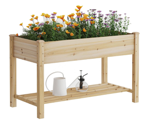 Jardinera Elevada Grande de Estilo Rústico con Revestimiento de Vinilo, Ecológica, con Patas, para Cultivo de Vegetales y Flores en el Hogar - Product Image 3