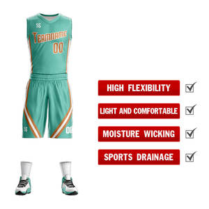 Maillot de basketball réversible en gros, séchage rapide, respirant, anti-UV, 100 % polyester, option grandes tailles, service OEM personnalisé, vierge - Product Image 2