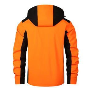 Veste en cuir pour homme 2026, personnalisée, imperméable, respirante, écologique, coupe-vent, orange de sécurité, pour l'extérieur et la randonnée, vente en gros - Product Image 2
