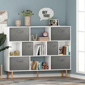 <b>White</b> Bookshelf Elegant Design <b>Bookcases</b> for Home Office - Product Image 1