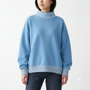 Sweat-shirt en molleton surdimensionné à col montant pour femme, teint en pièce, en tissu brossé doux de qualité supérieure, fabricant de vêtements personnalisés - Product Image 1