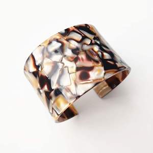 Bracelet en acétate acrylique tendance Jachon pour femmes, motif léopard, bracelet ouvert pour femmes et filles, artisanat en résine - Product Image 1