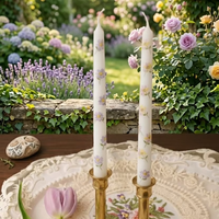 Bougies coniques en cire de soja et de paraffine en gros, motifs cœurs dorés, parfum floral, sans fumée - Décoration romantique pour la Saint-Valentin et Noël