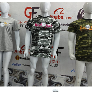 T-shirt pour homme en coton peigné et filé à la baguette, camouflage numérique urbain, grammage lourd, avec logo personnalisé - Product Image 1