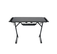 Bureau de jeu ergonomique noir avec cadre en Z, bureau de gaming Esports, éclairage LED RGB multicolore, supports de rangement, pour gamer à domicile