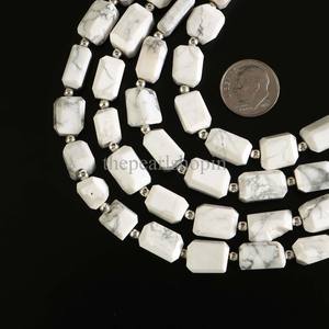 Cuentas facetadas de howlita natural, cuentas de howlita blancas de 7x9-8x11 mm, cuentas sueltas de howlita para la fabricación de joyas - Product Image 3