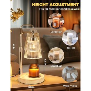 Lámpara Calentadora de Velas Regulable con Temporizador, Regalo de Cumpleaños o de Inauguración de Casa para Mujeres y Mamás, Elegante Decoración para el Hogar con Calentador de Cera Derretida J - Product Image 4