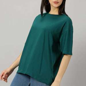 T-shirt femme simple et décontracté à col rond en coton pour l'été – Collection Mode 2026 - Product Image 2