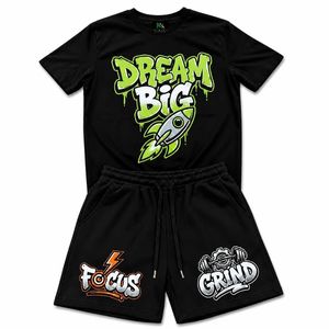 Conjunto Deportivo Personalizado para Hombre, Camiseta con Gráficos Motivacionales y Pantalones Cortos, 2 Piezas, Ropa Deportiva Transpirable, Ropa Deportiva Urbana - Product Image 1