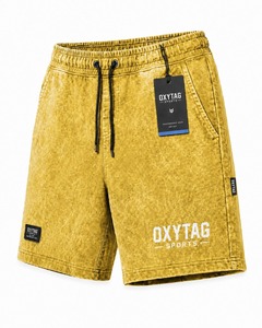 Men's Washed <b>Polyester</b> Bermuda <b>Shorts</b> Mid Waist Drawstring Casual With Pockets Breathable Men Acid Wash <b>Shorts</b> OEM - Product Image 4