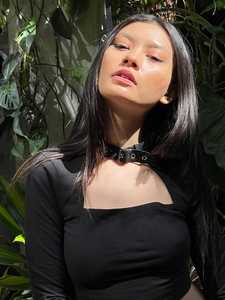 Women's Black Cropped Long Sleeve Stand Collar Knitted T-<b>Shirt</b> With Belt Decoration Slim Fit <b>Y2K</b> Style All Seasons Wear - Product Image 2