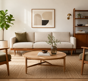 Round Shape Solid Wood Modern Coffee <b>Table</b> for Living Room Furniture Stylish Design Eco-Friendly & Durable Easy Assembly - Product Image 4