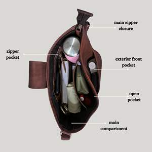 Pochette élégante pour femme en cuir véritable vintage avec bandoulière réglable, compacte et légère, capacité 3L+ - Product Image 4