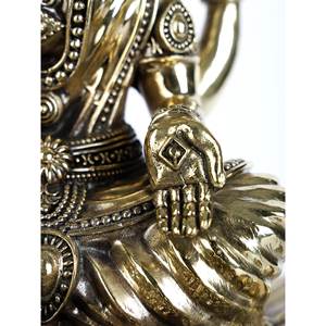 Escultura de latón superfino de 12 \ "de la diosa Lakshmi sentada en el loto-una bendición abundante - Product Image 3