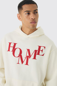 Men's Custom Logo Front Zipper-<b>Up</b> Puff Printed Eco-Friendly Polyester/Cotton Oversized Drop Shoulder Hoodie 330GSM Thick - Product Image 3