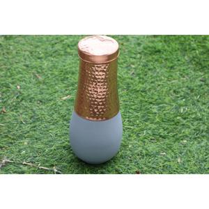 Botella de Agua de Cobre Martillado con Revestimiento Azul, Ecológica, de Metal, con Diseños Personalizables, Botella de Cobre Duradera de Alta Calidad - Product Image 5