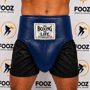 Premium Silver <b>Black</b> Boxing Training Shorts with Protective Groin Support for Men Martial Arts Fitness Sparring and Competition - Product Image 5
