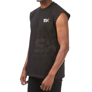 T-shirt sans manches personnalisé en tissu doux, sur mesure, durable et facile à porter, disponible en ligne, t-shirt uni sans manches - Product Image 5