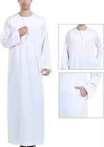 Nouvelle robe longue traditionnelle pour homme, en coton, style Jubba Thobe, vêtements arabes islamiques pour l'hiver, Abaya saoudienne, style Dubaï - Product Image 4