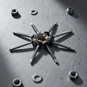 Tornillo Autoperforante de Cabeza Hexagonal, Acero al Carbono Clase 4.8 y 6.8, Galvanizado/Cincado, Rosca Gruesa, Arandela EPDM, en Pulgadas - Product Image 1