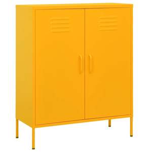 Meuble de rangement en acier jaune moutarde de taille moyenne pour salon - Product Image 1