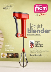 Mixeur manuel Anax, mini batteur portable en plastique, fouet en silicone, film alimentaire, lavage à la main uniquement, pour cuisine, soupe - Product Image 4