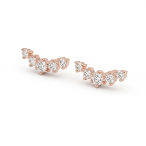 Pendientes de Oreja con Diamantes Cultivados en Laboratorio, Oro Rosa de 18K, 0.61ct, Certificado IGI, 1.08g, Regalo de Aniversario de Bodas para Mujer - Product Image 2