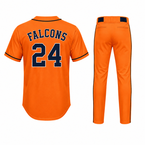 Uniforme de Béisbol Sublimado Personalizado OEM con Mangas Cortas, Ropa de Equipo de Verano, Jersey de Béisbol Resistente - Product Image 2
