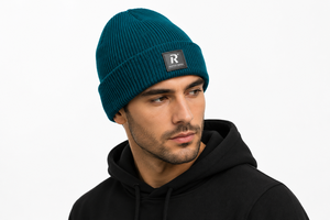 Bonnet ajustable en tricot côtelé 3D 100 % acrylique brodé sur mesure, chaud pour l'hiver, avec revers et logo tissé pour hommes et femmes - Product Image 2
