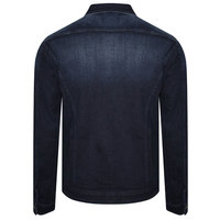 Veste en jean homme coupe slim délavée foncée à col rabattu et boutons, manches longues, couleur unie, pour l'automne, marque distributeur