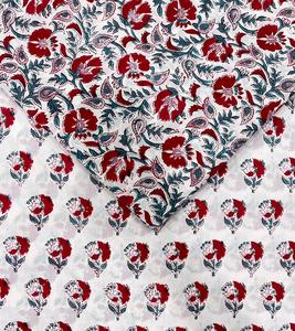 Tissu imprimé au bloc Jaipur Sanganeri, coton fait main, respirant, écologique, pour chemises, robes et sacs pour filles et garçons - Product Image 3