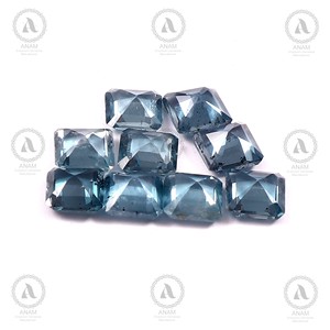 Topaze bleue de Londres 7x7 MM, taille carrée, pierre précieuse calibrée taille princesse, pierre libre pour bijoux fins, bague, pendentif, approvisionnement décembre - Product Image 2
