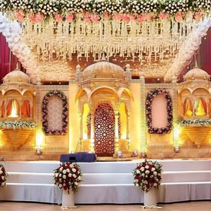 Wedding Mandap Stage Round Pillar and Drape Kit for <b>Backdrop</b> Decorations Mehndi Stage Banquet Stage Decoration Wedding Gallery - Product Image 1