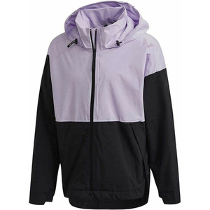 Wholesale <b>Men's</b> Hooded Windproof Rain <b>Jacket</b> Color Blocking Purple Black Polyester Casual Autumn Coat with Zipper Closure - Product Image 5