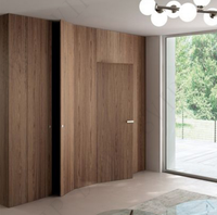 Porte secrète autoportante sur mesure ; Porte intérieure invisible encastrée ; Bois massif moderne, luxe minimaliste