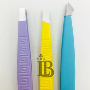 Pince à épiler pour sourcils haut de gamme en acier inoxydable, modèle Mink, lot de pinces à épiler pour sourcils, droites et biseautées, très demandées, avec logo personnalisable, bleues - Product Image 5