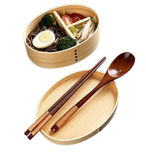 Boîte à bento ovale en bois, boîte à chapati, boîte à casserole, boîte à roti, boîte de service en bois avec couvercle en bois - Product Image 1