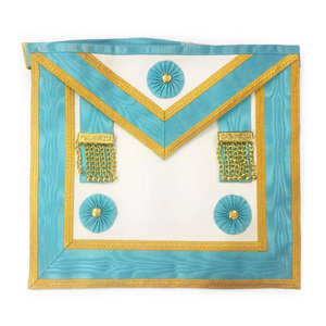Delantal de Reglamento de la Francmasonería Master Mason Blue Lodge, Bordado Plateado de Alta Calidad, Tela de Cuero/Cordero, MOQ Bajo, Diseño Personalizado - Product Image 1