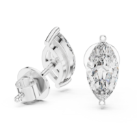 Pendientes de Lujo con Diamantes Naturales Tallados en Marquesa, Engaste de Bisel en Oro de 18K, Cierres de Rosca Seguros, Estilo Vintage, Elegantes y Minimalistas