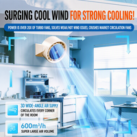 Nouveau modèle 2025 – Ventilateur de bureau à 100 vitesses, haute circulation, rechargeable, avec affichage numérique, turbo, mural et de table