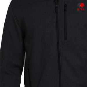 แจ็คเก็ตซอฟต์เชลล์แบบสั่งทำพิเศษสำหรับผู้ชาย ยี่ห้อ Ryan Pro Gear พร้อมซิปปิดและกระเป๋าออกแบบโลโก้ตามสั่ง - Product Image 4