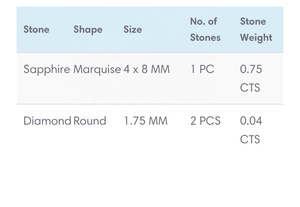 Hecho a mano. Anillo de promesa de diamante de zafiro azul real para mujer de Plata de Ley 925 personalizado forma de marquesa joyería fina para - Product Image 5