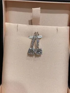 4.40Ct ROUND-Cut EFVS1 Lab Grown Diamond Vintage IGI Certified Solitaire <b>Dangle</b> <b>Earring</b> 14k White <b>Gold</b> - Product Image 4