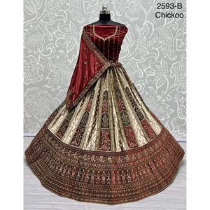 Collections de velours de vêtements de mariée indiens pour la mariée avec le travail de Zarkhan par Fabzone - Product Image 6