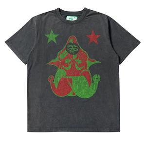 Camiseta de algodón holgada de corte cuadrado con hombros caídos, efecto lavado ácido y lavado a la piedra, para serigrafía y impresión DTG, venta al por mayor - Product Image 4