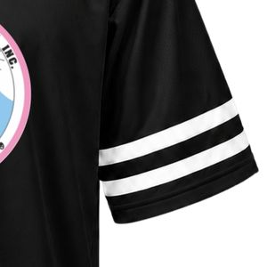 Camiseta Deportiva con Cuello en V y Escudo Bordado de Black Jack & Jill, Manga Corta, Franja Blanca, Uniforme Deportivo para Equipo - Product Image 3