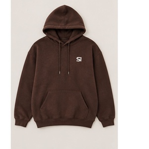 <b>Men's</b> <b>Brown</b> Regular Fit Winter <b>Hoodie</b> with Front Logo Pocket Casual Digital Printing Standard International - Product Image 1