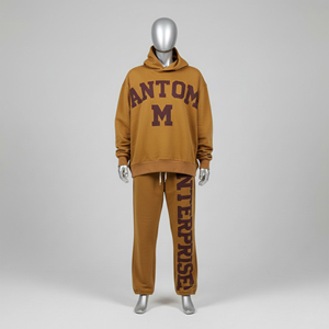 Sudadera con Capucha y Pantalones Deportivos para Hombre, Personalizados de Fábrica OEM, de Alta Calidad, Transpirables, con Cintura Elástica, de Felpa de Algodón Grueso - Product Image 3