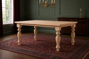 Pied de table en bois massif, pied de meuble en bois tourné de forme ronde, base de table moderne robuste pour la maison et le bureau - Product Image 5